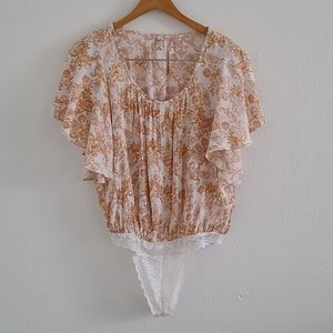 Free People Intimately Ruffled Bodysuit NWOT